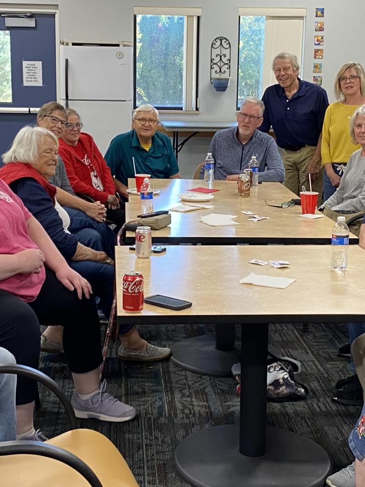 Volunteers at a Popcorn Wagon end-of-season party